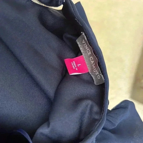 NWT Vince Camuto Navy Embellished Blouse - Picture 8 of 9